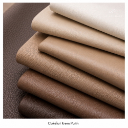 Kulit sintetis : Cokelat Krem Putih - Helloilmare